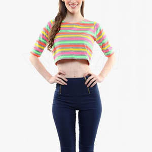 Meilleure vente Top court pour femmes de qualité supérieure Vente en ligne Top court pour femmes de couleur unie Top court pour femmes - Product Image 4