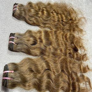 Oferta de 3 Paquetes de Extensiones de Cabello Rizado Rubio Miel de 100g, Sin Caída, Doble Trama a Máquina - Product Image 5