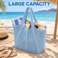 Sac de plage en filet à ouverture large avec faible MOQ pour les distributeurs, personnalisable avec logo pour les acheteurs mondiaux