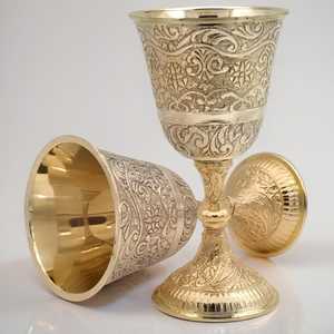 แก้วไวน์ทองเหลืองคุณภาพระดับพรีเมี่ยมสำหรับใช้ในโบสถ์ดีไซน์ปาร์ตี้เพื่อปรับปรุงให้ดึงดูดผู้ซื้อราคาขายส่ง - Product Image 1