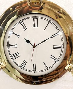 Hublot en laiton horloge murale en laiton massif suspendu horloge murale 15 "décor à la maison décor de bureau cadeau pour mariage par Calvin artisanat - Product Image 2