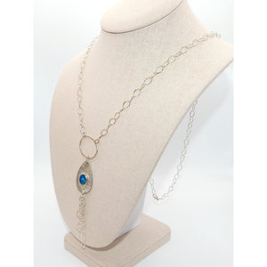 Catena in argento Sterling 925 con collana pendente alla moda locale turchese - Product Image 1