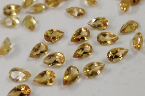 ลูกแพร์สีเหลืองมะนาวธรรมชาติลูกแพร์ตัดเป็นเหลี่ยมเพชรพลอยสีเหลืองทองเครื่องประดับควอตซ์กำเนิด - Product Image 2