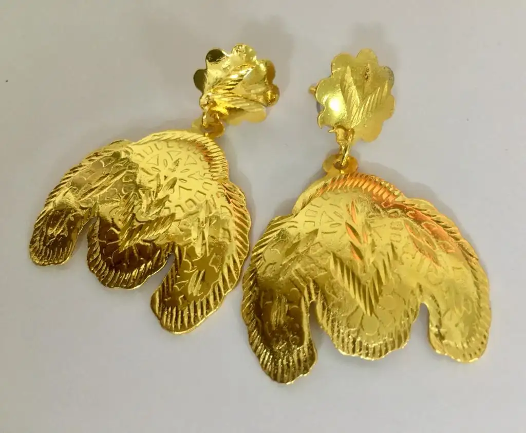 Roségold RTS Versand hand gefertigte Ohrringe 18 Karat Mikro vergoldet für afrikanische Frauen regelmäßige Kleidung Party tragen Masse, aber