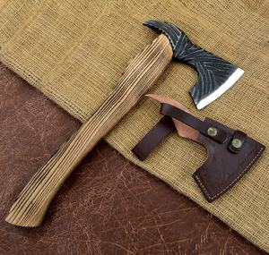 Wholesale Customized Bulk Orders OEM ODM Service Handmade Damascus Steel Double Blade <b>Axe</b> Ash <b>Wood</b> Handle Fine Leather Sheath - Product Image 5