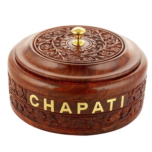 Caja de madera para servir pan Chapati cazuela hecha a mano para servir mesa de comedor de cocina hecha de madera de acacia a bajo precio - Product Image 4