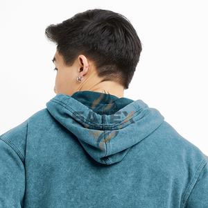 Sweat à capuche unisexe décontracté en molleton français surdimensionné, délavé à l'acide, streetwear, broderie, impression sérigraphique, tricot, poche - Product Image 2