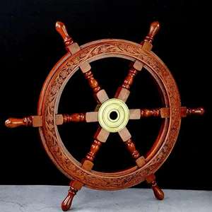 Antique Ring With Handle Home Decorative Ship Steering High Quality <b>Wooden</b> Ship Wheel for Decor Hanging Marine Nautical - Product Image 5