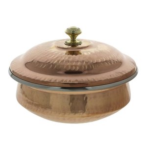 Bol en cuivre en acier inoxydable bol de riz en cuivre avec couvercle et boutons en laiton pour taille personnalisée - Product Image 6