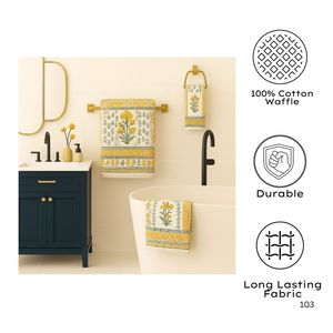 Jaipuri Artisan Linen Bath Golf Towel Set 3 Organic Cotton Handcrafted <b>Block</b> Printed Quick-Dry Azo-Free Sustainable Dye Premium - Product Image 4