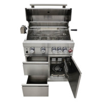 Ensemble de cuisine extérieure modulaire de haute qualité en acier inoxydable 304, grilles à gaz BBQ pour jardin, certificat CE/AGA