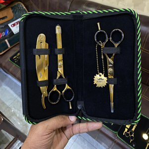 ชุดกรรไกรตัดผม6 1/2สีทองแบบมืออาชีพชุดเครื่องมือจัดแต่งทรงผมอเนกประสงค์คุณภาพสูงทนทาน3ชิ้น - Product Image 5