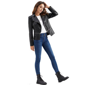 Chaqueta de cuero para mujer, moda con cierre de cremallera, prendas de vestir exteriores de manga larga, perfectas para ropa informal de otoño e invierno y ropa de calle - Product Image 5