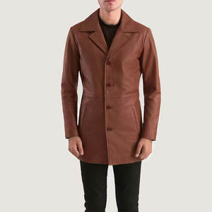 Cómodo de llevar El mejor diseño de moda Abrigo de cuero para hombres Hecho en fábrica pura en Pakistán Abrigo de cuero para hombres - Product Image 1
