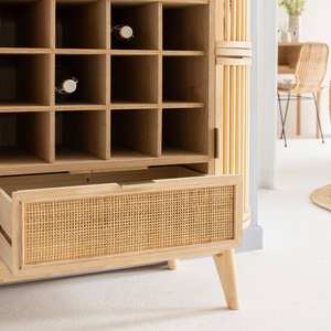 Mueble Bar de pino y caña Guido - Product Image 3