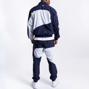 Chándal personalizado con cremallera para hombre, chándal arrugado, transpirable, manga larga, 100% poliéster, Unisex, conjunto de chándal de trabajo con panel para hombre - Product Image 2