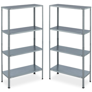 Étagères de garage en métal à 4 niveaux robustes 75x30x147 cm Capacité de 180kg 2 étagères pour le stockage en entrepôt - Product Image 1