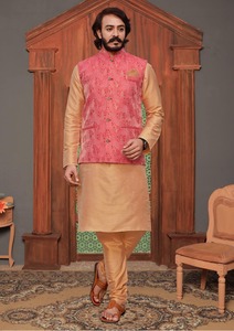 Kurta Pyjama pour hommes Vêtements pour hommes Tenues de fête Kurta Ensemble avec Koti - Product Image 3