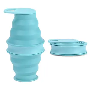 All'ingrosso per uso alimentare silicone sport bottiglia d'acqua pieghevole tazza pieghevole bottiglia d'acqua in plastica senza BPA 500ml colore personalizzato