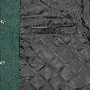 Chaqueta universitaria informal de moda para hombre, cuello levantado de lana, Mangas de poliéster, temporada de invierno, decoración con patrón de letras, transpirable - Product Image 3