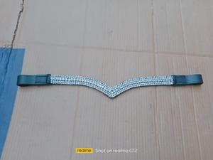 Caballo ecuestre Cuero Diamante Remache Cristales Ceja-banda Bling Capa única Diamante Remache Cristales Caballo Equipo caballo - Product Image 6