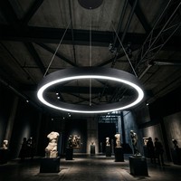 Lampes suspendues LED pour galerie de sculpture, 800 mm, luminaire circulaire pour plafond, salle d'art