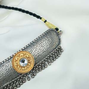 Conjunto de Collar Gargantilla Anokhi Fusion de Plata 925 con Motivo Dorado, Chapado en Oro de 14K/18K para Boda y Regalo - Product Image 3