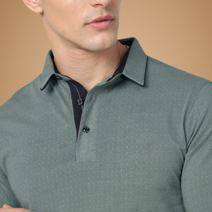 เสื้อโปโลของผู้ชายแบบแห้งเร็วงานตามสั่งปักโลโก้ผ้าฝ้ายโพลีเอสเตอร์แขนสั้นพิมพ์ลายสีทึบสำหรับฤดูร้อน - Product Image 2