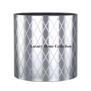 Nuevo arte moderno diseñador elegante aspecto atractivo plata brillante pulido grande Metal resistente Hogar y Hotel maceta decorativa y maceta - Product Image 1