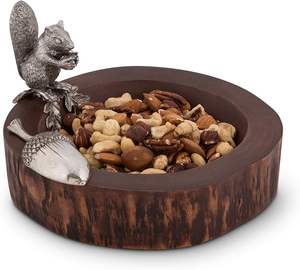 ถาดเสิร์ฟไม้พร้อมด้ามจับโลหะแบบโบราณพื้นผิวขัดเงาเหมาะสำหรับงานรื่นเริงงานวันเกิดและงานเลี้ยงครอบครัว - Product Image 3