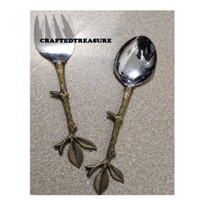 Stylish Leaf Design Stainless Steel Sustainable Modern Premium Quality <b>Flatware</b> <b>Set</b> with Mirror Plated Finish for Home & Kitchen - Product Image 1