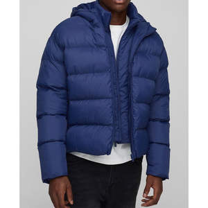 Nuevas Chaquetas para Hombre 2026, Elegantes y Cómodas, Color Azul, con Logotipo Personalizado, Chaqueta Acolchada Extra Grande, Chaqueta de Plumón Moderna para Invierno - Product Image 1