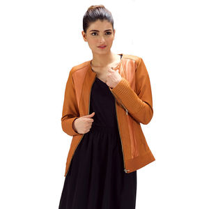 Vente chaude Logo Personnalisé Style Femmes Toile Veste En Cuir Conception Unique À Manches Longues Respirant Uni Teint À La Mode Personnalisé - Product Image 3