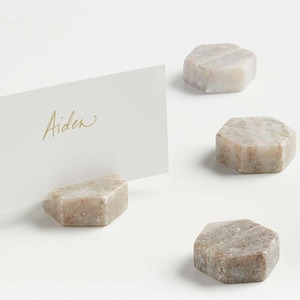 Handcrafted <b>White</b> Marble Card Holder Stand Wavy Textured Design for <b>Desk</b> Office Tabletop Business Display Natural Stone Organize - Product Image 6