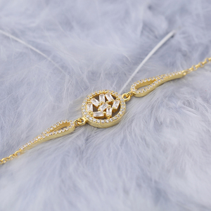 Dainty Round Baguette Cluster <b>Charm</b> Women Bracelet Turkish Handmade Wholesale 925 Sterling Silver Jewelry - Product Image 6