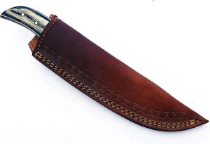 Couteau de chef japonais en acier Damas forgé à la main, couteau de cuisine, manche en bois Pakka avec étui en cuir - Product Image 6