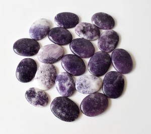 Wholesale Lepidolite Crystal <b>Worry</b> Stones Natural Agate Polished Thumb <b>stone</b> For Meditation Decoration - Product Image 1