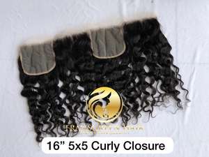 Qualité supérieure 100% brut cambodgien indien Temple Remy vierge 16 'naturel bouclé 5x5 Hd fermeture à lacet Extensions de cheveux humains - Product Image 6