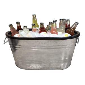 Cubo de hielo de metal galvanizado Tinas de bebidas de forma cuadrada para cerveza para uso en fiestas - Product Image 4