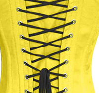 Corset en cuir jaune personnalisable pour femme, respirant, écologique, antibactérien, sans couture, style gothique, avec fermeture éclair, basque sculptant