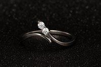 Bague de promesse de luxe Toi et Moi à deux pierres en argent sterling 925 avec zircon cubique, bijou moderne pour femme pour anniversaire, mariage, fiançailles