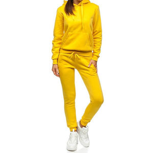 2025 nouveautés femmes respirant à capuche pantalons de survêtement hiver deux pièces survêtement couleur unie cordon Jogging survêtement - Product Image 1