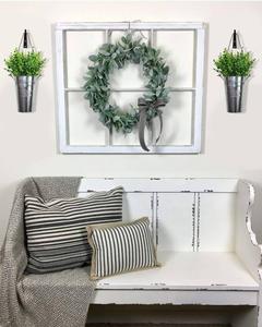 Maceta de pared de metal galvanizado rústico de granja decoración del hogar interior o exterior para plantas o flores - Product Image 5