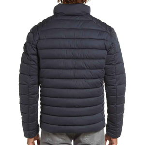 Chaqueta de bombardero azul sólido para hombre, a prueba de viento cálido Abrigo acolchado, chaqueta de burbujas de invierno con Capucha ligera, marca personalizada para pedidos a granel - Product Image 6