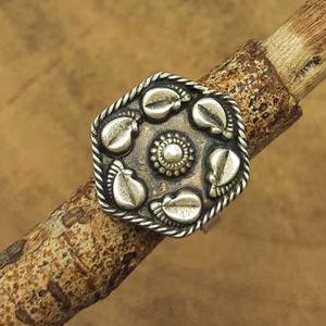 Diseño Hexagonal 925 Plata sólida pueblo Tribal artesanal diseñador anillo Nepal trabajo antiguo tradicional joyería de plata - Product Image 1
