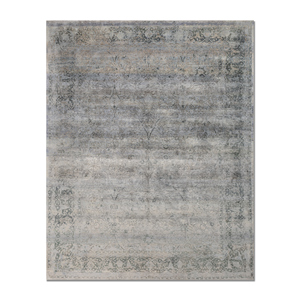 Gulmarg Ivory Hand Knotted Silk Rugs High Quality AKPS-13007 for Home Medallion Rectangle Pattern for Living Room or Bedroom - Product Image 1