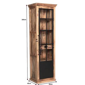 Armoire industrielle 60cm étroite vitrine en bois de manguier et fer meubles de vente chaude - Product Image 3