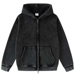 Top Sellin '100% coton tissu fait hommes lavage à l'acide à capuche prix raisonnables hommes légers lavage à l'acide à capuche à vendre - Product Image 5