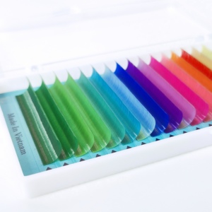 Extensiones de pestañas coloridas individuales Galaxy de 0,10x12mm al mejor precio de Vietnam para maquillaje navideño - Product Image 1