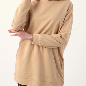 Sweat à capuche islamique surdimensionné de haute qualité pour femme, sweat à capuche à épaules tombantes pour femme, sweat à capuche à manches longues, au prix de gros - Product Image 2